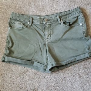 Green womens shorts